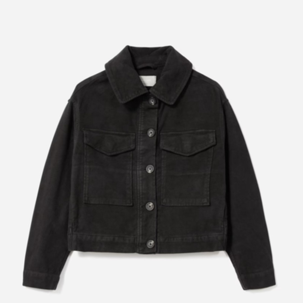 Everlane Black Moleskin Utility Jacket, sz S